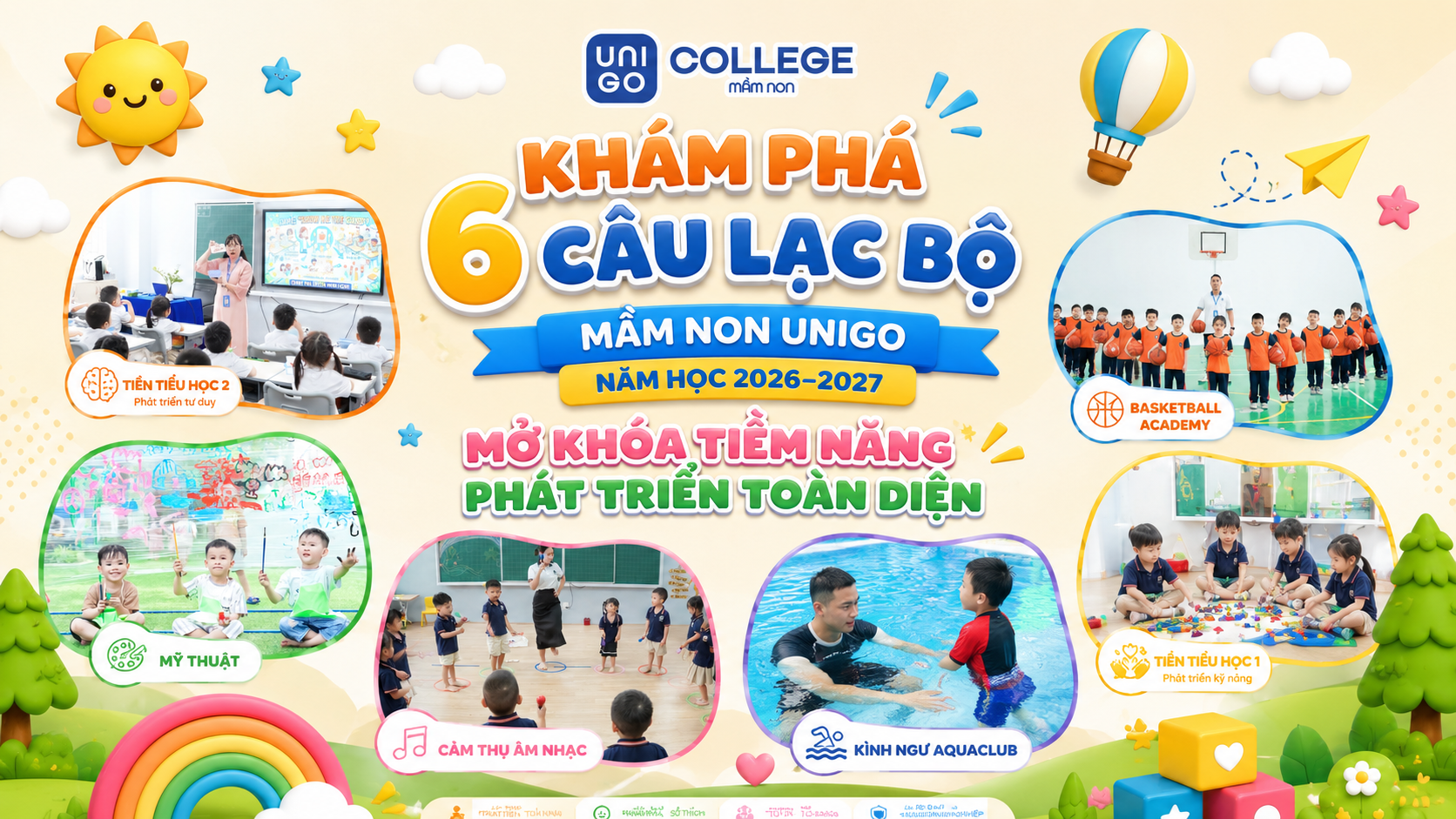 KHÁM PHÁ 6 CÂU LẠC BỘ TẠI MẦM NON UNIGO NĂM HỌC 2026-2027: MỞ KHÓA TIỀM NĂNG, PHÁT TRIỂN TOÀN DIỆN